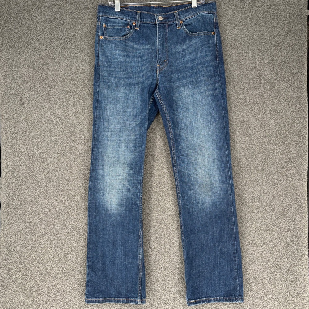 Levis 527 Slim Bootcut Jeans Mens 34x32 Medium Wash Blue Denim Pants